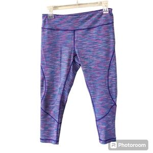Nordstrom Zella Spacedye Striped Athletic Capri Reversible Leggings Medium